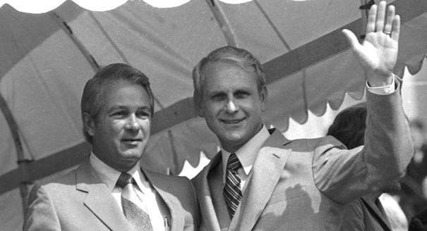 Edwin Edwards (left) with Dave Treen 