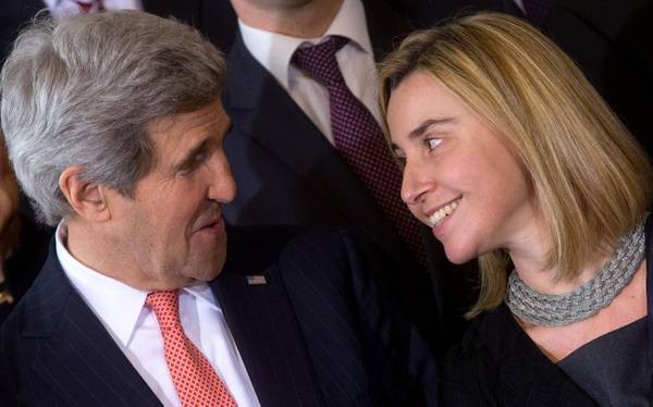 John Kerry US Secretary of State With Federica Mogherini 