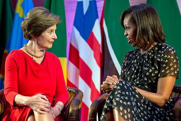 Michelle Obama And Laura Bush