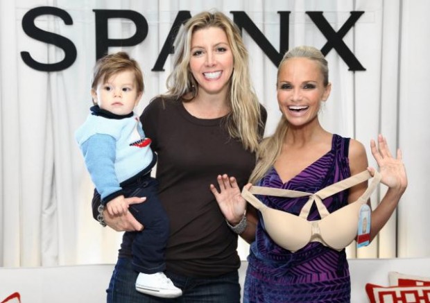 Actress Kristin Chenoweth poses with Sara Blakely at Spanx fashion show