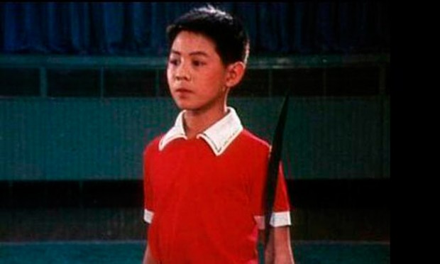 Jet Li with a Sword Practicing Kng Fu in His Childhood