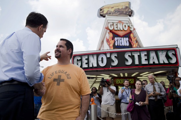 Scott Walker meets with Geno's Steaks owner Geno Vento
