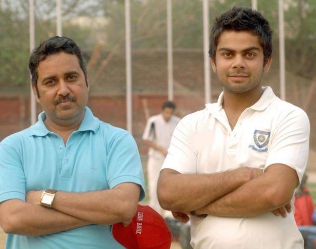 Virat with His Coach Raj Kumar Sharma