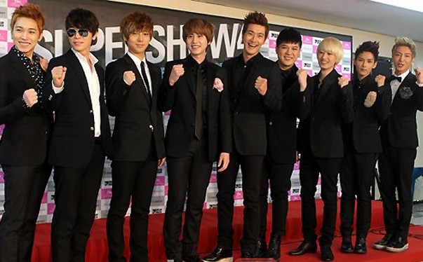 Super Junior At A promotional Event Of their Album