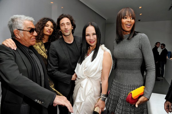 Roberto Cavalli, Afef Tronchetti Provera, Adrien Brody and Naomi Campbell