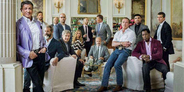 Harrison Ford along with The Expendables Cast