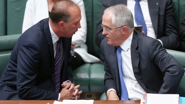 Peter Dutton and Prime Minister Malcolm Turnbull