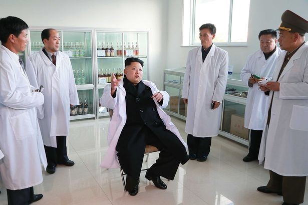 Kim Jong-un with North Korea scientists