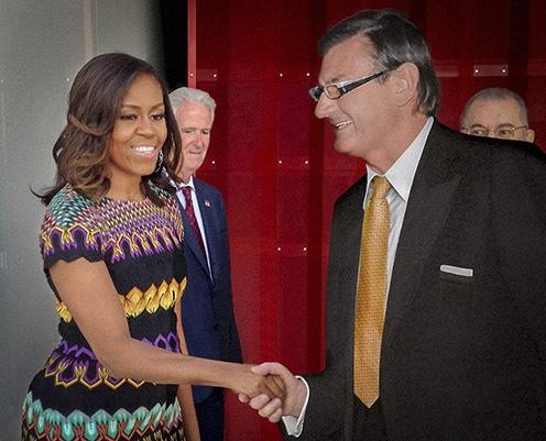 Mario Moretti Polegato With Michelle Obama