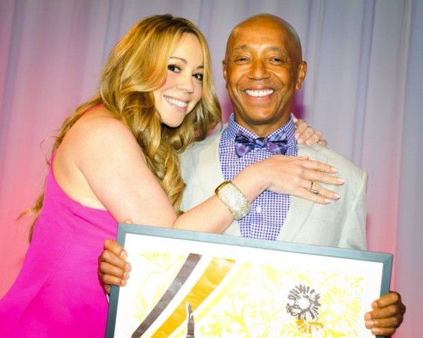 Mariah Carey and Russell Simmons at Art For Life Charity Event