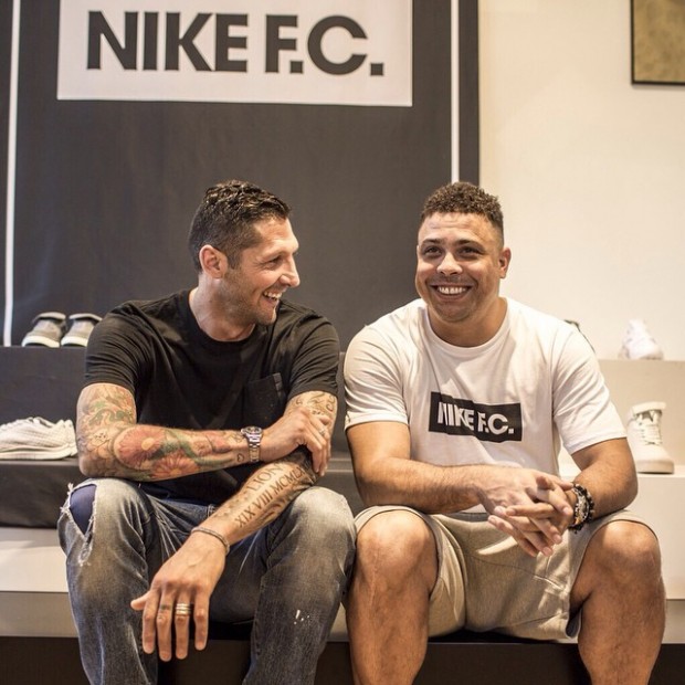 Marco Materazzi and Ronaldo during Nike Event