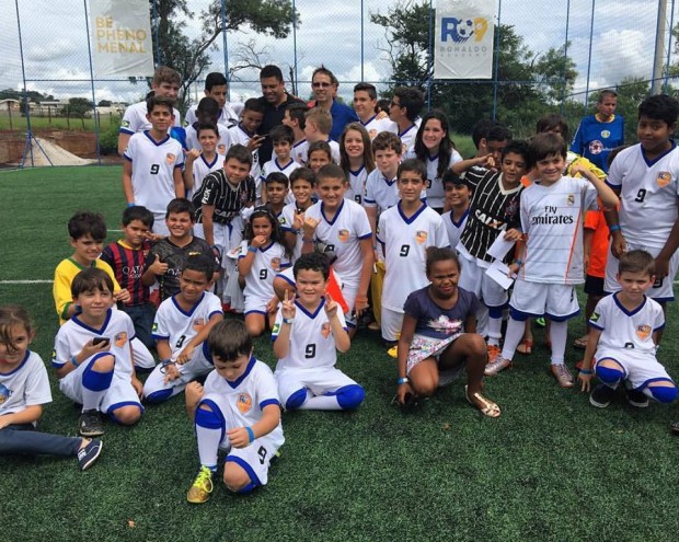 Ronaldo with kids at his foundation