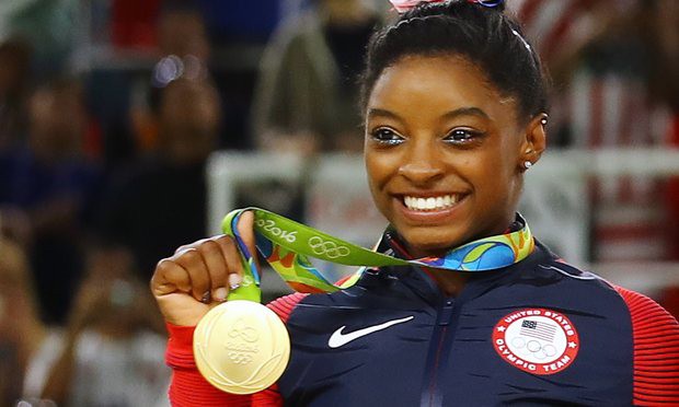 Simone Biles with her Rio Gold Medal
