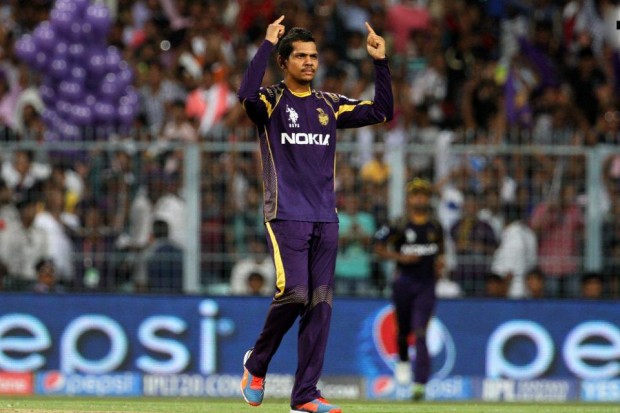 Sunil Narine Celebrates After Taking The Wicket