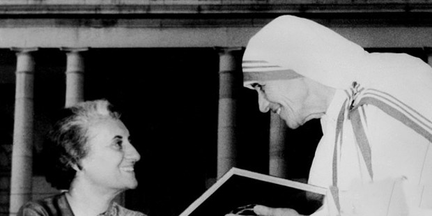 Indira Gandhi with Mother Teresa