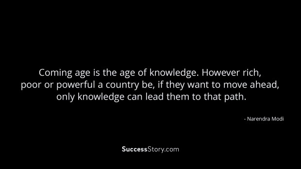 Coming age is the age of knowledge