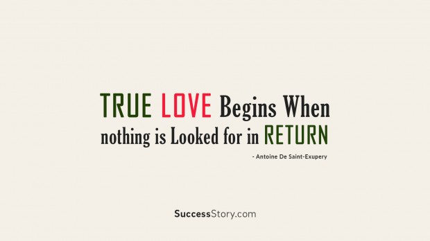 True love begins when nothing is looke